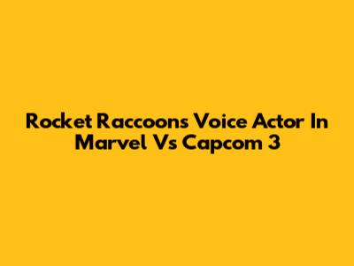 Rocket Raccoon's Voice Actor In Marvel Vs Capcom 3