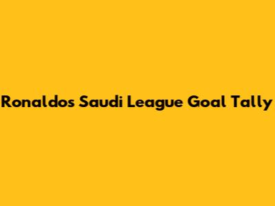 Ronaldo's Saudi League Goal Tally