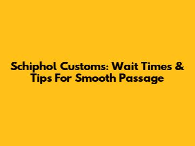 Schiphol Customs: Wait Times & Tips For Smooth Passage