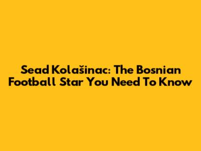 Sead Kolašinac: The Bosnian Football Star You Need To Know