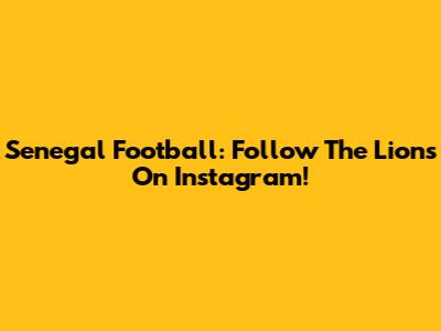Senegal Football: Follow The Lions On Instagram!