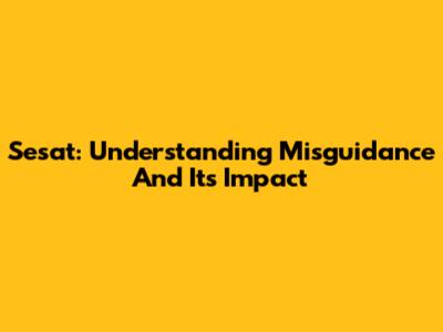 Sesat: Understanding Misguidance And Its Impact