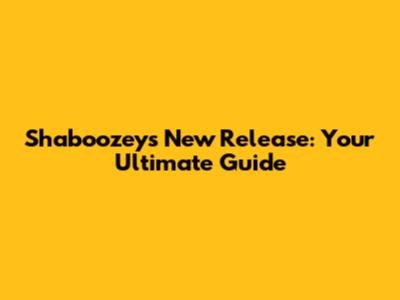 Shaboozey's New Release: Your Ultimate Guide