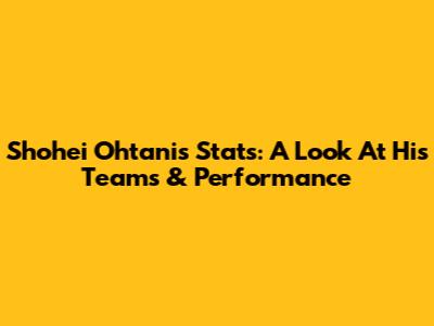 Shohei Ohtani's Stats: A Look At His Teams & Performance