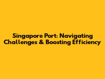 Singapore Port: Navigating Challenges & Boosting Efficiency