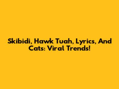 Skibidi, Hawk Tuah, Lyrics, And Cats: Viral Trends!