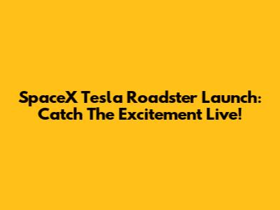 SpaceX Tesla Roadster Launch: Catch The Excitement Live!