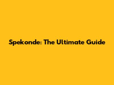 Spekonde: The Ultimate Guide