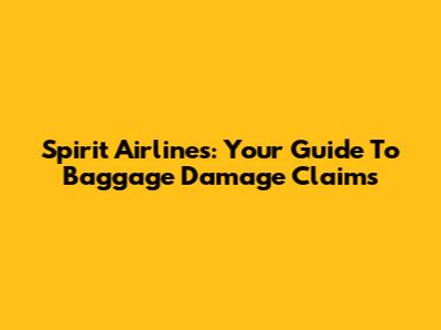 Spirit Airlines: Your Guide To Baggage Damage Claims