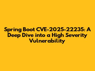 Spring Boot CVE-2025-22235: A Deep Dive into a High Severity Vulnerability