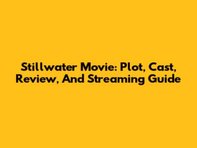 Stillwater Movie: Plot, Cast, Review, And Streaming Guide