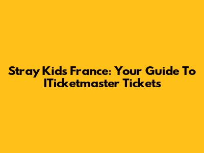 Stray Kids France: Your Guide To ITicketmaster Tickets