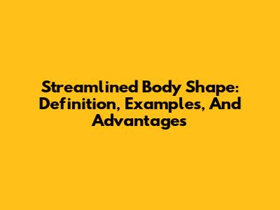 Streamlined Body Shape: Definition, Examples, And Advantages
