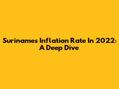 Suriname's Inflation Rate In 2022: A Deep Dive