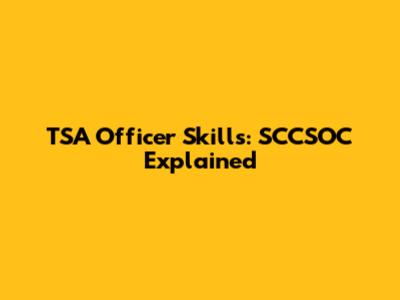 TSA Officer Skills: SCCSOC Explained