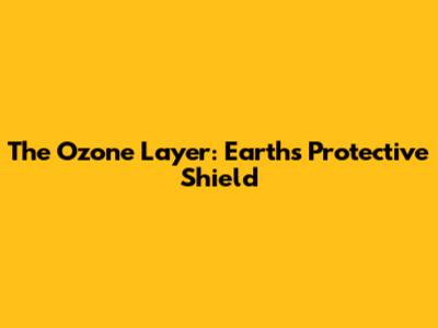 The Ozone Layer: Earth's Protective Shield