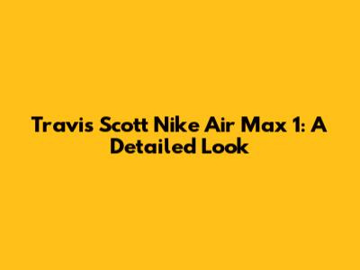 Travis Scott Nike Air Max 1: A Detailed Look
