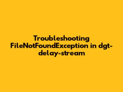 Troubleshooting FileNotFoundException in dgt-delay-stream