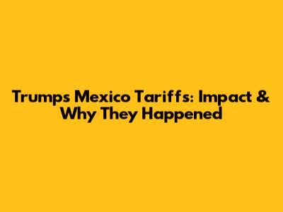 Trump's Mexico Tariffs: Impact & Why They Happened