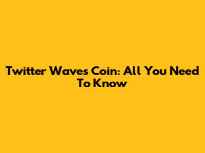 Twitter Waves Coin: All You Need To Know
