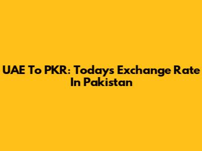 UAE To PKR: Today's Exchange Rate In Pakistan