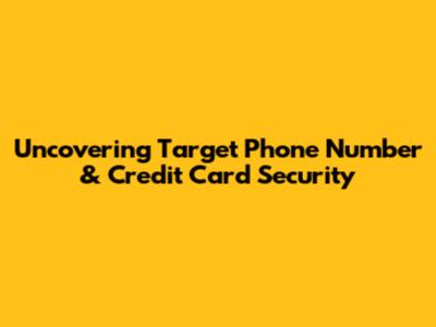 Uncovering Target Phone Number & Credit Card Security