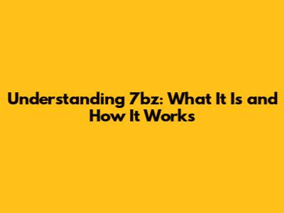 Understanding 7bz: What It Is and How It Works