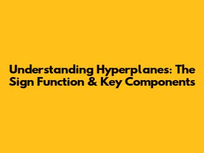 Understanding Hyperplanes: The Sign Function & Key Components