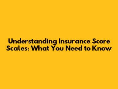 Understanding Insurance Score Scales: What You Need to Know