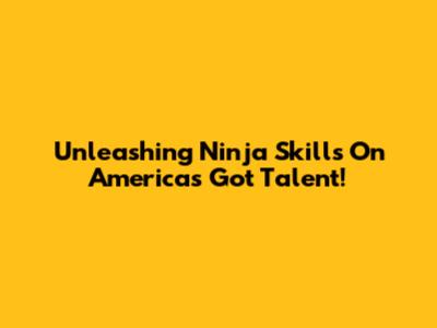 Unleashing Ninja Skills On America's Got Talent!