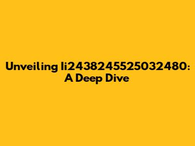 Unveiling Ii2438245525032480: A Deep Dive