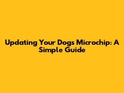 Updating Your Dog's Microchip: A Simple Guide