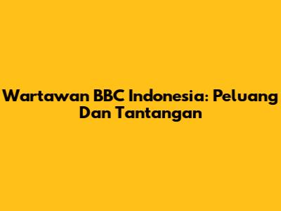Wartawan BBC Indonesia: Peluang Dan Tantangan