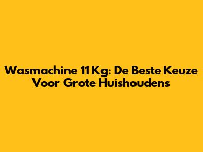 Wasmachine 11 Kg: De Beste Keuze Voor Grote Huishoudens