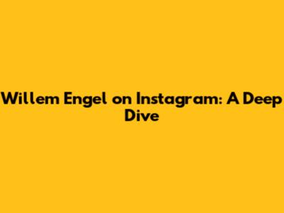 Willem Engel on Instagram: A Deep Dive