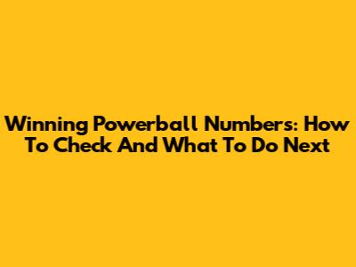 Winning Powerball Numbers: How To Check And What To Do Next