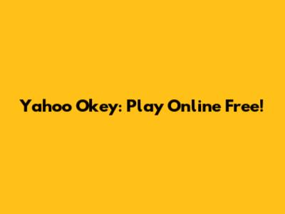 Yahoo Okey: Play Online Free!