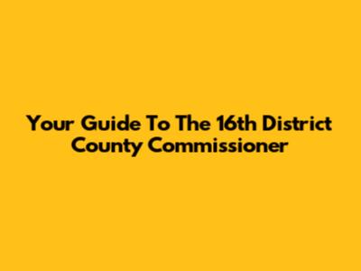 Your Guide To The 16th District County Commissioner