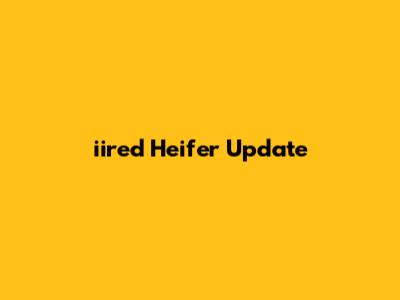 iired Heifer Update